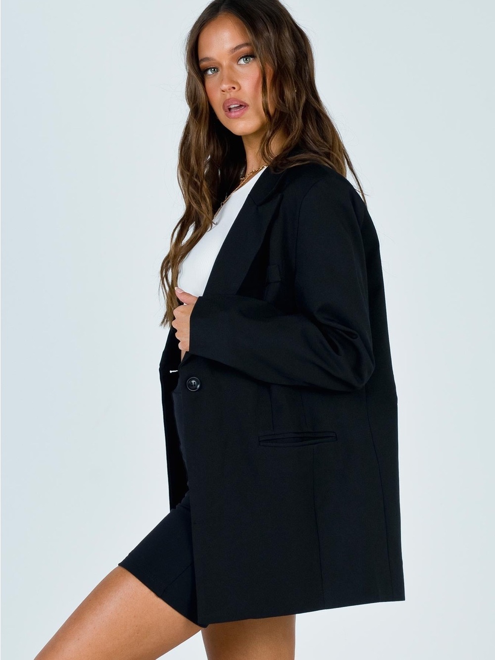 Princess Polly oversize black Nessie Blazer EUC